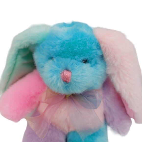 Main Joy Ltd Multi-colored Bunny Rabbit Plush Stuffed Animal Toy Color Block 10" - Picture 2 of 7
